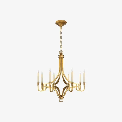 Andrew Martin Mykonos Chandelier Brass, Antique-Burnished Brass - Andrew Martin