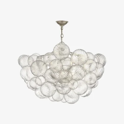 Andrew Martin Talia Chandelier Silver, Chandelier, Large, Burnished Silver Leaf - Andrew Martin