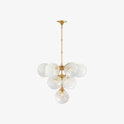 Andrew Martin Cristol Chandelier Brass, Medium, Hand-Rubbed Antique Brass - Andrew Martin