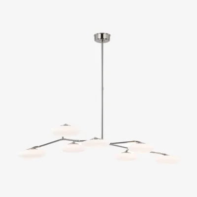 Andrew Martin Brindille Linear Chandelier, Light, Polished Nickel - Andrew Martin