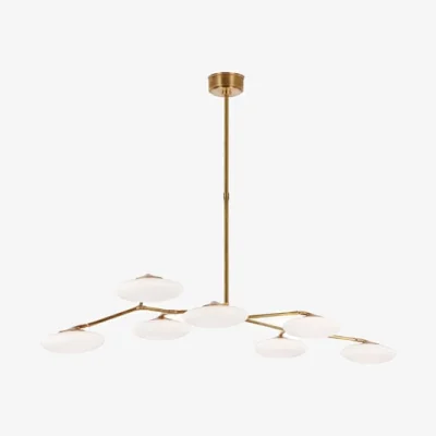 Andrew Martin Brindille Linear Chandelier, Light, Soft Brass - Andrew Martin