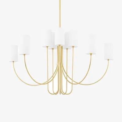 Andrew Martin Harlem Large Chandelier, Light, Large, Brass - Andrew Martin
