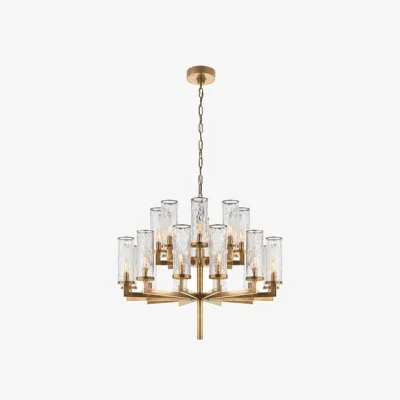 Andrew Martin Liaison Chandelier Brass, 2 Tier, Antique-Burnished Brass - Andrew Martin