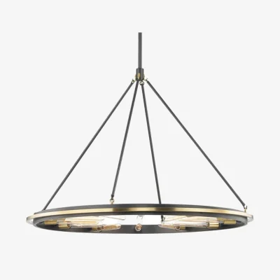 Andrew Martin Chambers Pendant Bronze, Chandelier, Large, Black/Brass - Andrew Martin