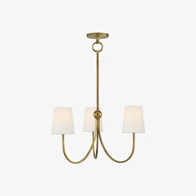 Andrew Martin Reed Chandelier Brass, Light, Hand-Rubbed Antique Brass - Andrew Martin