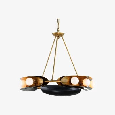 Andrew Martin Hopper Chandelier, Black/Gold - Andrew Martin