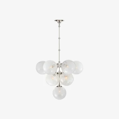 Andrew Martin Cristol Chandelier Nickel, Medium, Polished Nickel - Andrew Martin