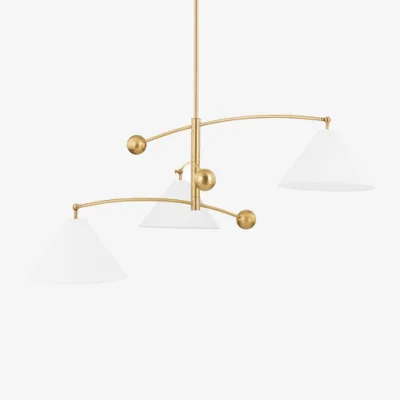Andrew Martin Birdie Chandelier, Light, Brass - Andrew Martin