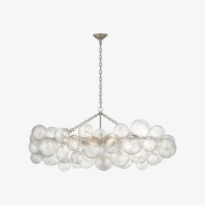 Andrew Martin Talia Linear Chandelier Silver, Chandelier, Medium, Burnished Silver Leaf - Andrew Martin