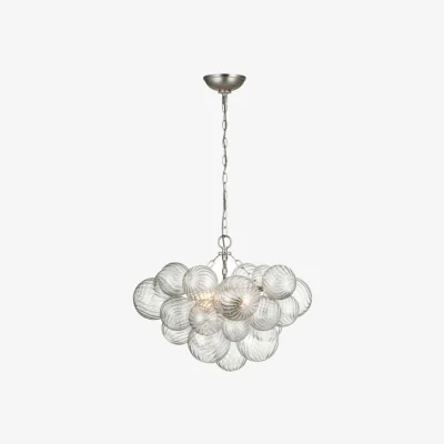 Andrew Martin Talia Chandelier Silver, Light, Small, Burnished Silver Leaf - Andrew Martin