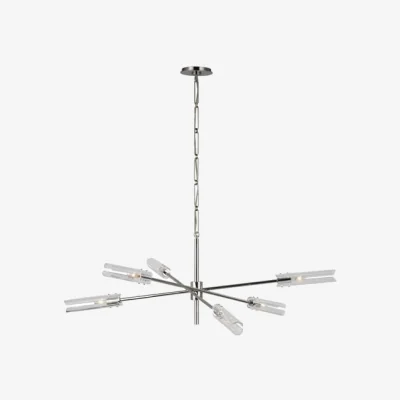 Andrew Martin Casoria Radial Chandelier Nickel, Light, Polished Nickel - Andrew Martin