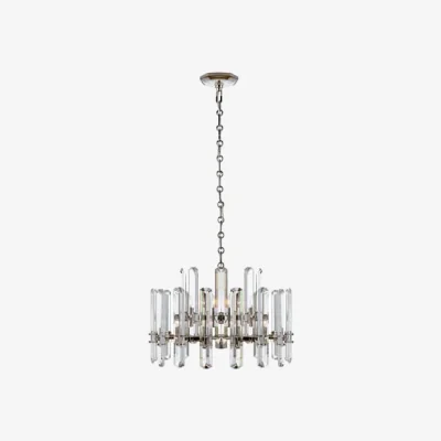 Andrew Martin Bonnington Chandelier Nickel, Small, Polished Nickel - Andrew Martin