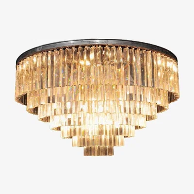 Barker and Stonehouse Timothy Oulton Odeon Large 7 Ring Chandelier, Grey Glass | Barker & Stonehouse