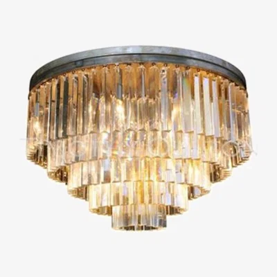 Barker and Stonehouse Timothy Oulton Odeon Medium 5 Ring Flushmount Chandelier, Grey Glass | Barker & Stonehouse