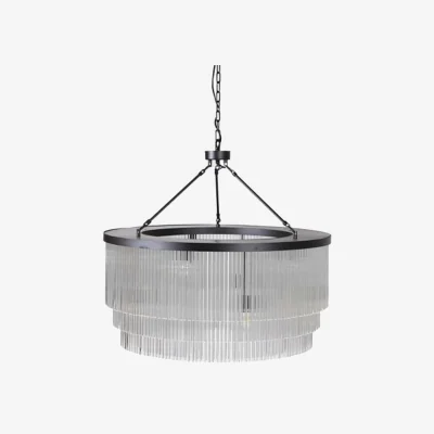 Barker and Stonehouse Tiered Glass Tube Chandelier, Black | Barker & Stonehouse
