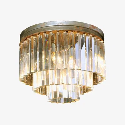 Barker and Stonehouse Timothy Oulton Odeon Small 3 Ring Flushmount Chandelier, Natural