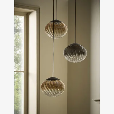 Cox and Cox Amber Spiral Glass Chandelier