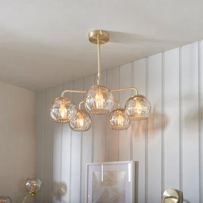 Dunelm Return - Vogue Arkoma Glass 5 Light Chandelier