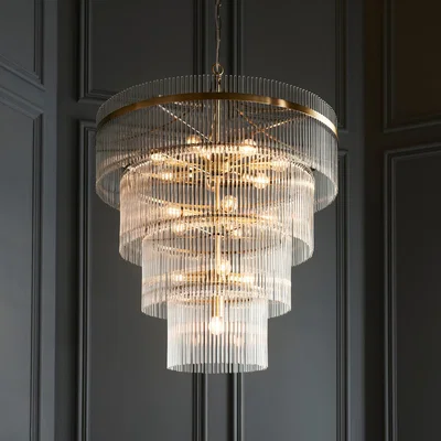 Dunelm Vogue Langdon Art Deco 16 Light Adjustable Chandelier