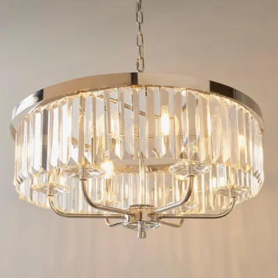Dunelm Return - Vogue Balmoral 6 Light Chandelier, Nickel