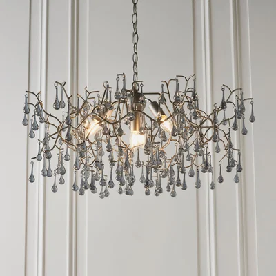 Dunelm Return - Vogue Wisteria 4 Light Chandelier, Silver