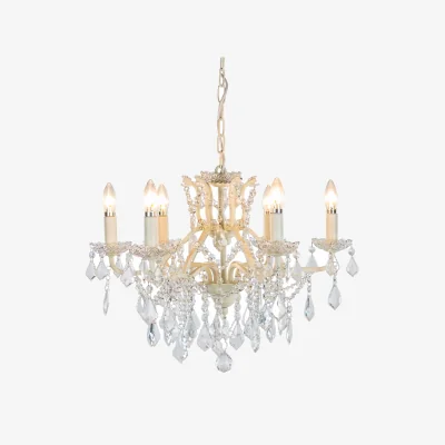French Bedroom La Petite Chambery 6-Arm French Chandelier