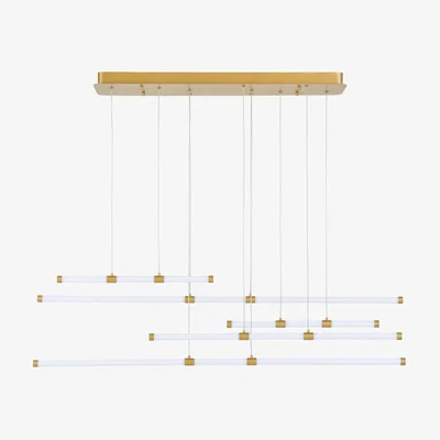 Heal's Heal's Tubular LED Linear Pendant Gold - Heal's UK Lighting