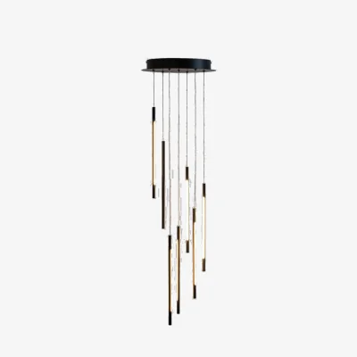Heal's Saber LED Chandelier 7 Light Cluster Pendant Black