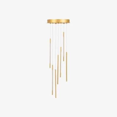 Heal's Heal's Saber LED Chandelier 7 Light Cluster Pendant Gold - Heal's UK Lighting