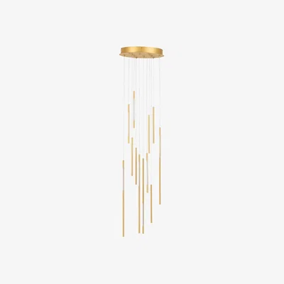 Heal's Heal's Saber LED Chandelier 12 Light Cluster Pendant Gold - Heal's UK Lighting