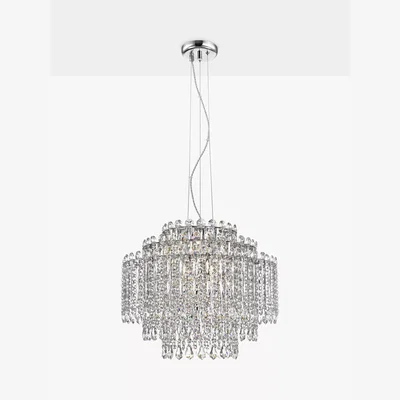 John Lewis Impex Alita 8 Light Crystal Droplet Chandelier, Chrome