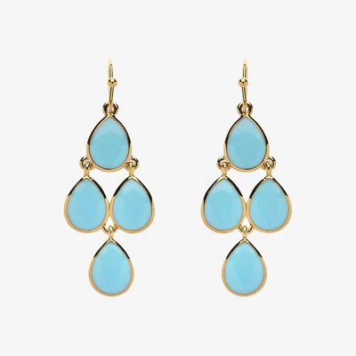 John Lewis Melissa Odabash Enamel Chandelier Earrings, Gold/Turquoise