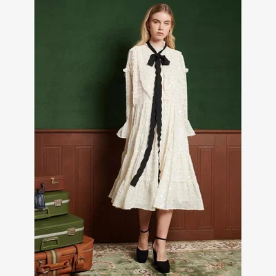 John Lewis Sister Jane Chandelier Embellished Chiffon Midi Dress, White