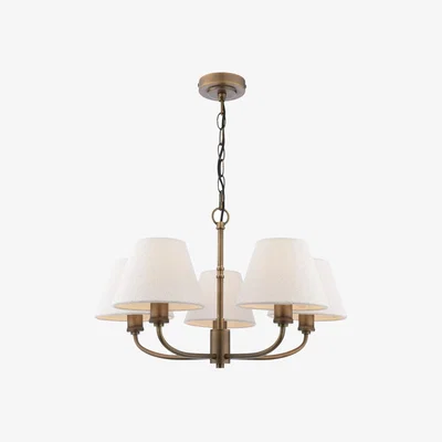 John Lewis Laura Ashley Denston 5 Light Ceiling Chandelier, Metallic Bronze