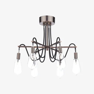 Knees dar lighting SCR0664 Scroll 6 Light Semi Flush Copper