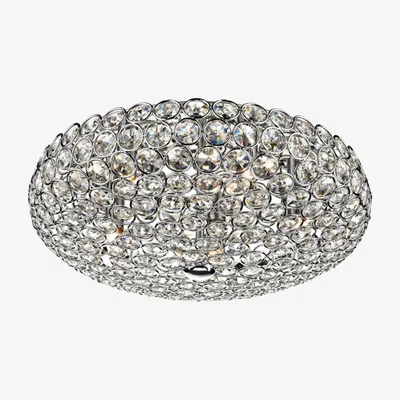 Knees dar lighting FRO5450 Frost 5 Light Flush Crystal Polished Chrome