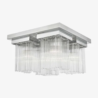 Knees Dar Lighting ODE5250 Odette 4 Light Flush Polished Chrome and Glass Rods