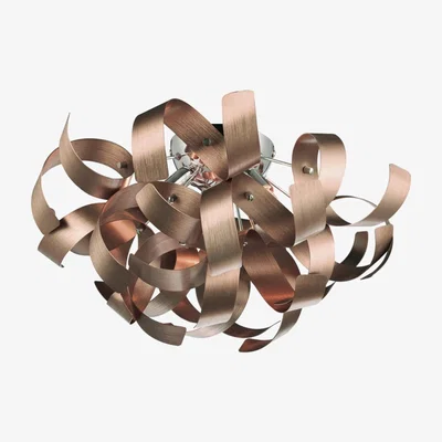 Knees Dar Lighting RAW0464 Rawley 4 Light Ribbon Flush Brushed Copper