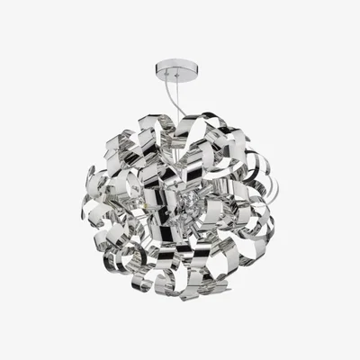 Knees Dar Lighting RAW1355 Rawley 9 Light Ribbon Pendant Polished Chrome