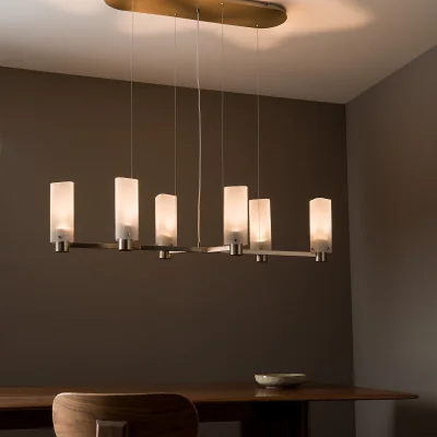 La Redoute Strozzi Glass & Steel Chandelier, by E.Gallina