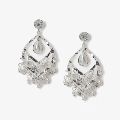 Marks & Spencer M&S Pearl Tone Chandelier Earrings Silver