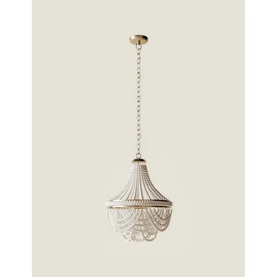 Marks & Spencer M&S Aurelia Wooden Beaded Chandelier - Natural, Natural