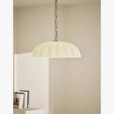 Marks & Spencer M&S Collection White Scallop Glass Shade, White