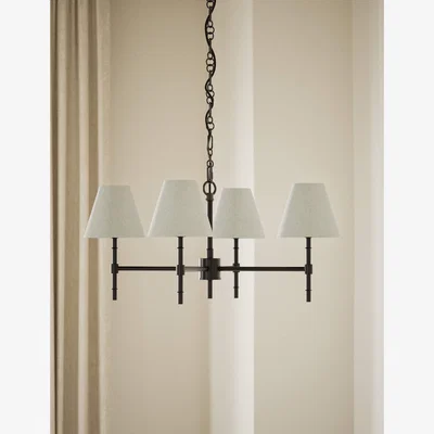 Marks & Spencer M&S Collection Metal Ribbed Multi-Shade Chandelier - Black, Black