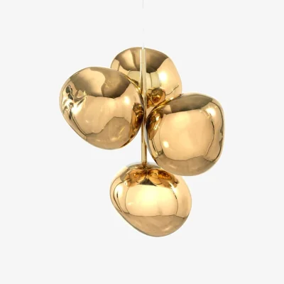 Made in Design Melt Chandelier Mini Pendant plastic material gold / LED / Ø 54 x H 63 cm / Metallised polycarbonate (color change) - Tom Dixon