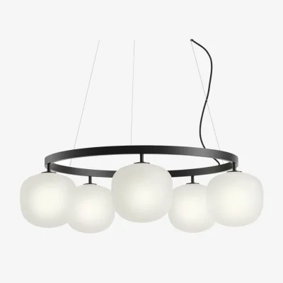 Made in Design Rime Chandelier Pendant glass black / Ø 80 cm - Muuto