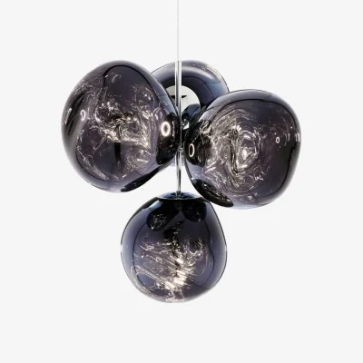 Made in Design Melt Chandelier Pendant plastic material grey / Small - LED / Ø 98 x H 103 cm - Tom Dixon
