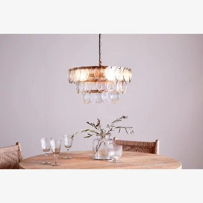 Nkuku nkuku Kagitha Recycled Glass Chandelier | Lights | Clear | Small