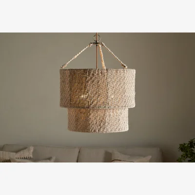Nkuku nkuku Thimba Woven Jute Chandelier | Lights | One Size | Natural