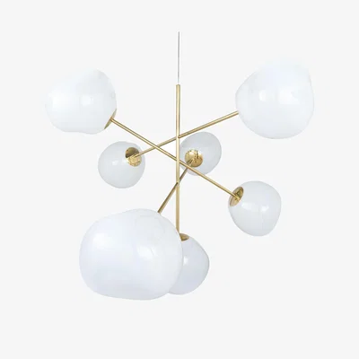 Nordic Nest Tom Dixon Melt Chandelier large LED 196 cm Opal-gold